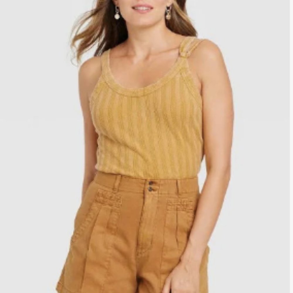 Slim fit tank top, gold - S